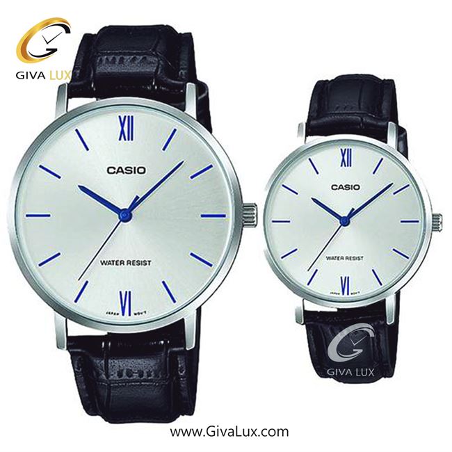 ساعت مچی اورجینال ست کاسیو Casio نقره ای | مشکی| نقره ای| کد رفرنس زنانه: LTP-VT01L-7B1UDF، مردانه: MTP-VT01L-7B1UDF